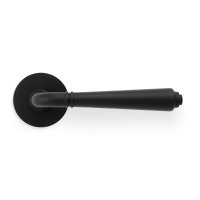 Valli Teseo Lever On Round Rosette - Matt Black Pvd - Pair