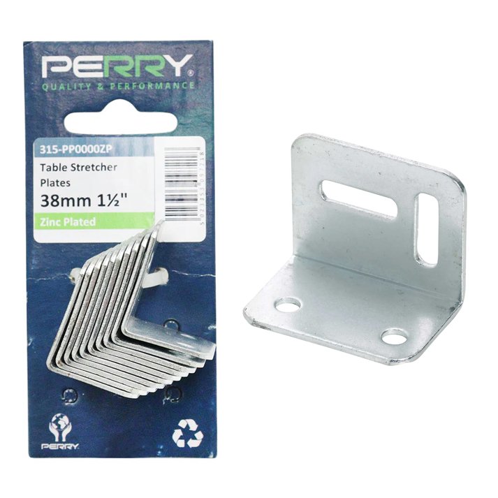 Perry No.315 Pack of 10 Table Stretcher Plates c/w Screws BZP-E/Galvanised