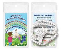 Wood Corded Rosary/White   (60169)