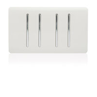 TRENDI 4 GANG 2 WAY TWIN PLATE SWITCH WHITE