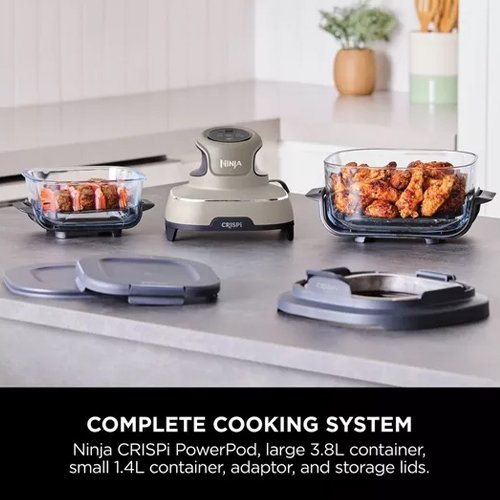 Ninja CRISPi 4in1 Portable Glass Air Fryer - Stone | FN101UKST 4
