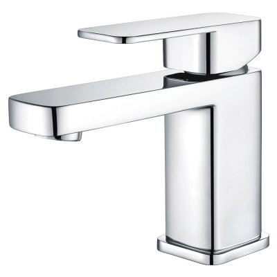 Wyndam Brambly Chrome Soft Square Mono Basin Mixer with Clicker Waste