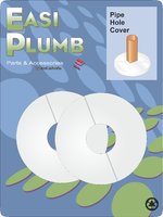 Easi Plumb 2 Pce 1/2" White Pipe Hole Trims