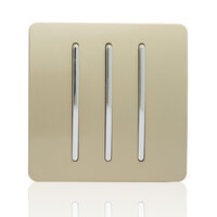 TRENDI 3 GANG 2 WAY SWITCH GOLD