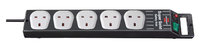 1153343625 SUPER-SOLID-LINE EXT WITH SAFETY FUSE BUTTON 5-GANG 2.5M 1.5 BLACK/GREY 13A FUSE