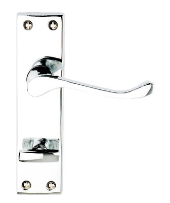 Victorian Scroll Bath Door Handle Polished Chrome