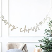 Glitter 'Merry Christmas' Card Banner 2m