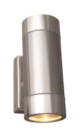 TRALEE 2x35W GU10 up/down wall light, IP44, Brushed chrome, double