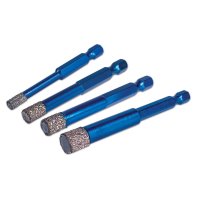 Mexco 5.5, 6, 7 & 8mm Wax Filled Diamond Tile Drill Bit Set (Hex Fit) XCEL Grade A10VBDPACK