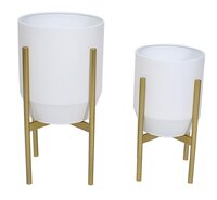 Ollan White Set of 2 Plant Holders - NOW