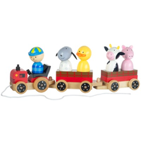 wooden pull along tractor with trailers