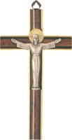 Wood Crucifix/ Metal Risen Christ 8 inch   (1082)