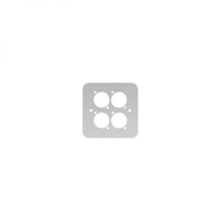 Penn Elcom Single Gang 4 x D Type Wall Plate, Silver (82511-4RCS)