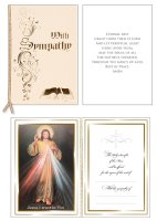 Mass Card/Cream Cover With Ribbon/Pkd 6's   (2167)