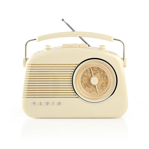 Nedis AM/FM Radio - Battery / Mains Powered - Ivory | 292080