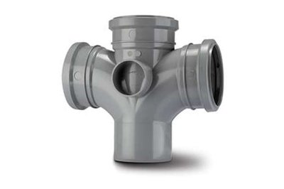 Polypipe 92.5&deg; Double Branch Grey SU420