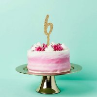 Gold Number '6' Glitter Acrylic Cake Topper