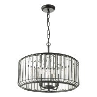 NAEVA 4LT PENDANT MATT BLACK & GLASS