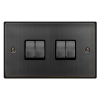 VPBZ414BK Deco Matt Bronze 10 Amp 4 Gang 2 Way Switch