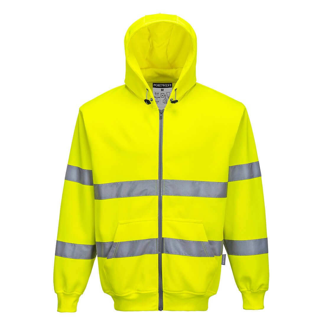 PORTWEST HI-VIS ZIP FRONT HOODIE