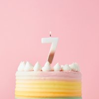 Rose Gold Ombre Number '7' Candle