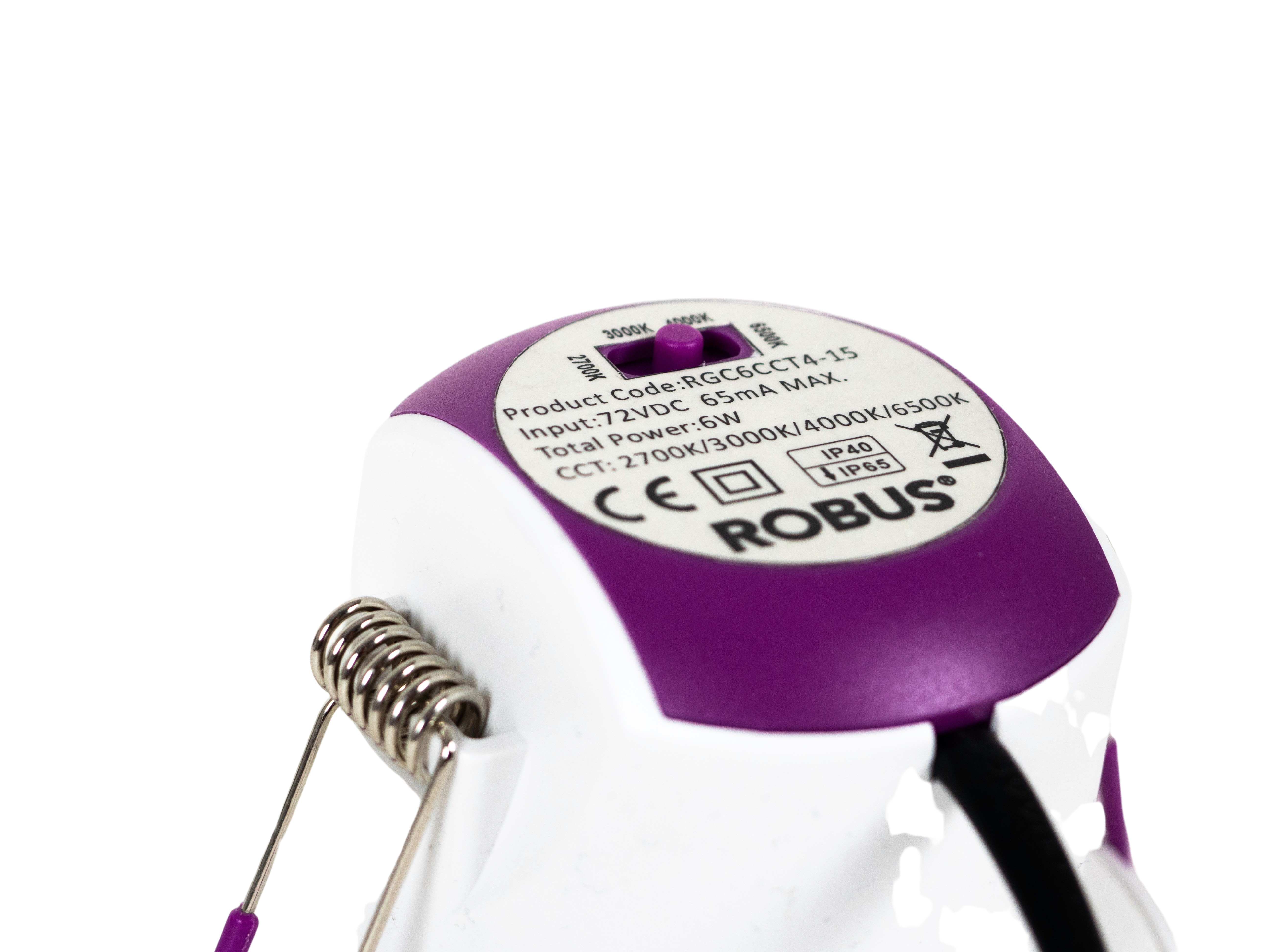 GEM 6W LED CCT4 Gimbal Downlight,IP65,67mm cut-out,Matt White,2700K,3000K,4000K,6500K Dimmable