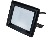 HiLume 100W LED flood light, IP65, Black, 4000K, c/w 1m flex