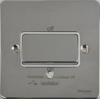 Schneider Ultimate Low Profile Fan Isolator switch Polished Chrome with White Insert | LV0701.0042