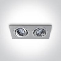 ONE Light Square Twin Adjustable Aluminium GU10 recessed Downlight | LV1202.0458
