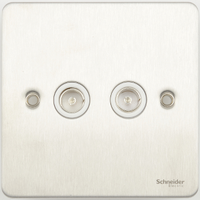 Socket Ultimate 2 Gang Coaxial Stainless Steel