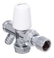Altecnic 15mm Angled Thermostatic Radiator Valve with Lockshield and Drain Off CEMDRN15