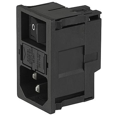 IEC Panel Inlet C14 or C18 with Fuse holder & Line switch one or two pole