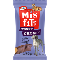 Frolic Misfits Wonky Chomp with Beef Flavour 2 Sticks Medium Dog Treats 12x170gm DK90A