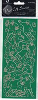 Rugby Green/gold Peel-Off Stickers.