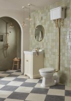 HIGH LEVEL BRUSHED BRASS PIPE/BRKT KIT