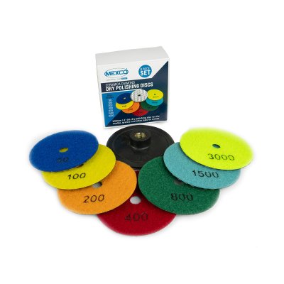 Mexco 7pc Ceramica Diamond Dry Polishing Disc Kit