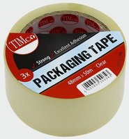 Clear Packing Tape 48mm (2") x 50 Metre Pack of 3