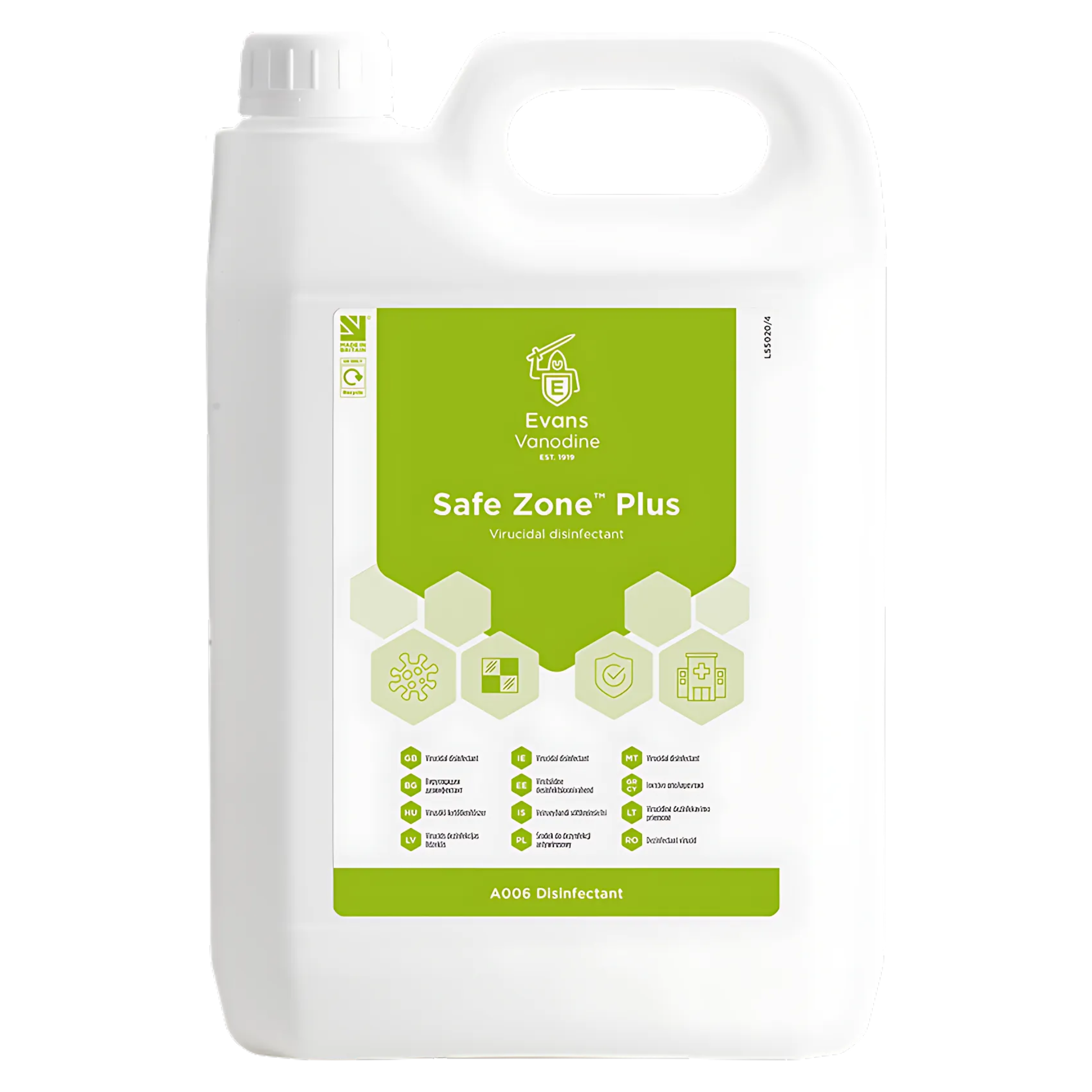 Evans Safe Zone Plus, Virucidal Disinfectant, 5L