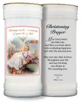 Pillar Candle - Girl - Christening   (8618)