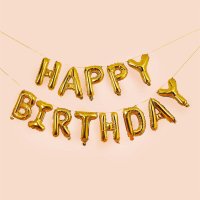Gold 'Happy Birthday' 16'' Foil Balloon Garland