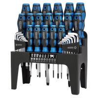 Draper, Soft Grip Screwdriver Hex Key & Bit Set, Blue, 44 pcs/Set