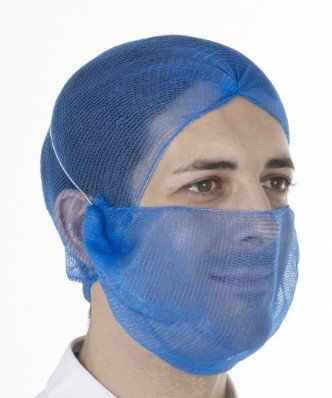 Hairtite Metal Detectable Beard Net - Blue XL