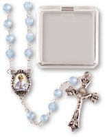 Communion Acrylic Rosary/Blue  (C62812)