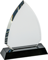 16cm Clear/BK Crystal Plaque (Satin Box)