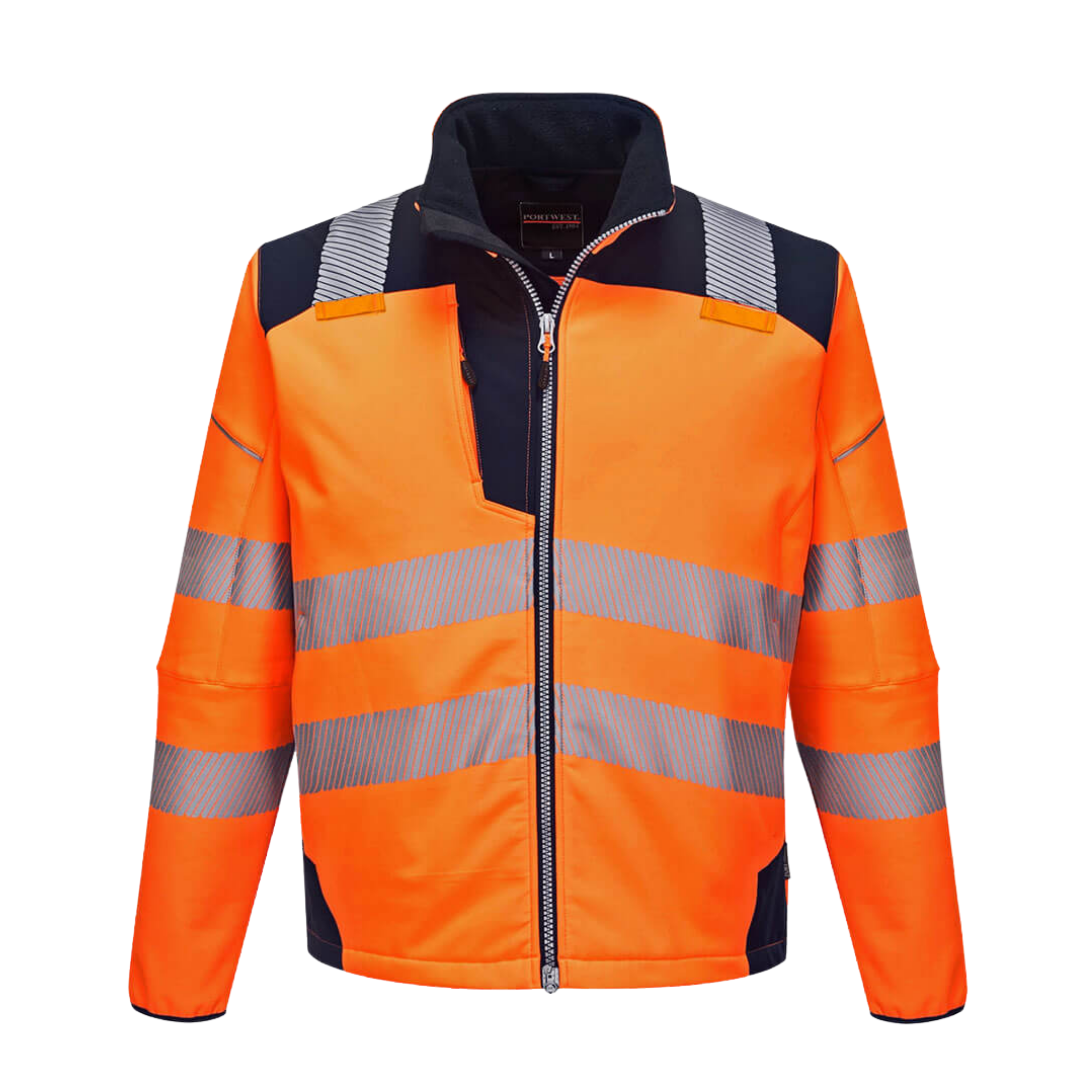 Pw3 Hivis Softshell Jacket, Orange/Navy