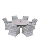 AVIGNON 6 SEATER ROUND DINING SET