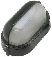 Ovia Barra Oval Bulkhead With Eyelid Black IP54