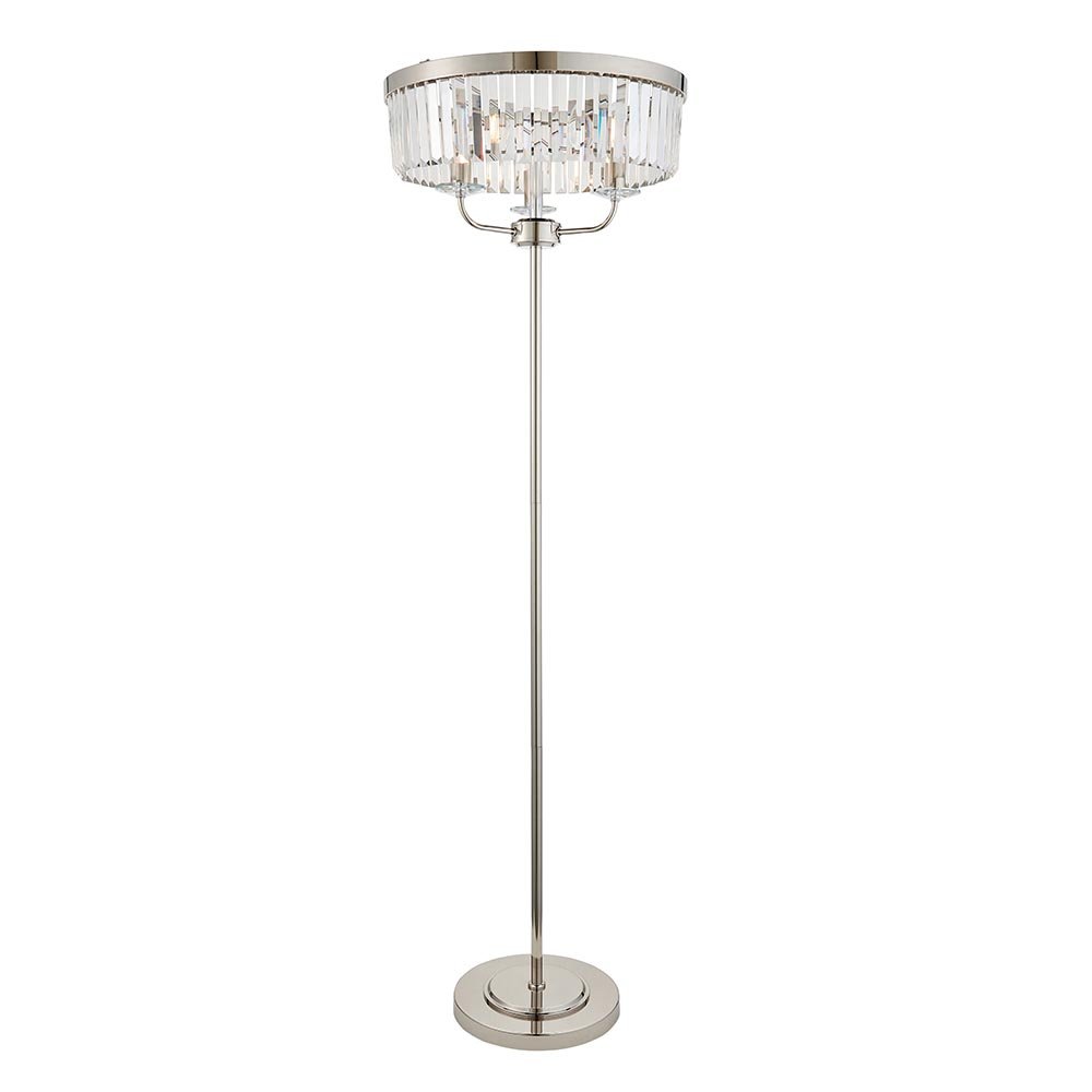 Endon Bright Nickel Cut Glass Floor Light