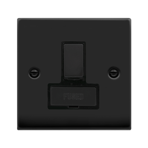 Click Deco 13A Switched Fused Spur Neon Matt Black Black Insert VPMB751BK
