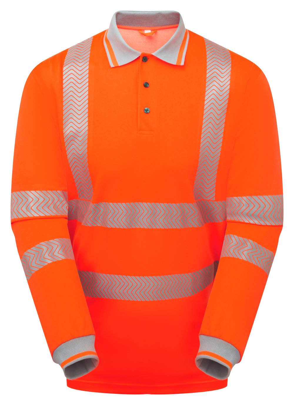 PULSAR&reg; LIFE Men's Hi-Vis Long Sleeve Orange Polo Shirt